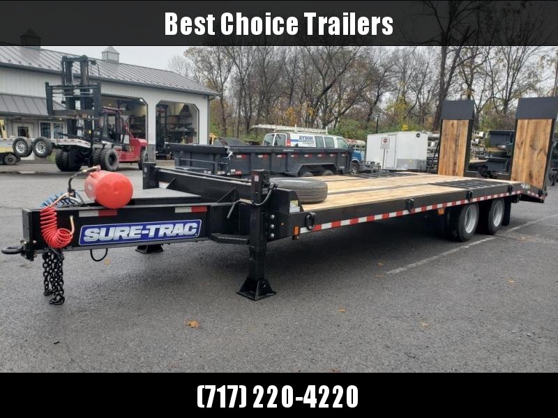 2020 Sure Trac 102x27' Air Brake Beavertail Deckover Trailer 49000# GVW * 30X80 WOOD FILLED AIR RAMPS * 14" PIERCED I-BEAM FRAME * 17.5" 16-PLY * 2" OAK DECK * HUTCH 9700 SUSPENSION * DUAL 50K 2-SP JACKS * TOOLBOX * (12) 1" D-RINGS * CLEARANCE 2020 Sure Trac 102x27' Air Brake Beavertail Deckover Trailer 49000# GVW * 30X80 WOOD FILLED AIR RAMPS * 14" PIERCED I-BEAM FRAME * 17.5" 16-PLY * 2" OAK DECK * HUTCH 9700 SUSPENSION * DUAL 50K 2-SP JACKS * TOOLBOX * (12) 1" D-RINGS * CLEARANCE