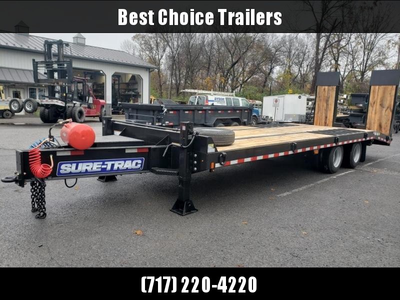 2020 Sure Trac 102x27' Air Brake Beavertail Deckover Trailer 49000# GVW * 30X80 WOOD FILLED AIR RAMPS * 14" PIERCED I-BEAM FRAME * 17.5" 16-PLY * 2" OAK DECK * HUTCH 9700 SUSPENSION * DUAL 50K 2-SP JACKS * TOOLBOX * (12) 1" D-RINGS * CLEARANCE 2020 Sure Trac 102x27' Air Brake Beavertail Deckover Trailer 49000# GVW * 30X80 WOOD FILLED AIR RAMPS * 14" PIERCED I-BEAM FRAME * 17.5" 16-PLY * 2" OAK DECK * HUTCH 9700 SUSPENSION * DUAL 50K 2-SP JACKS * TOOLBOX * (12) 1" D-RINGS * CLEARANCE