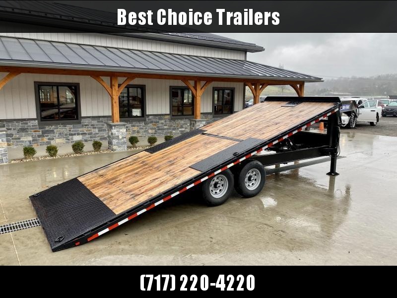 2021 Sure-Trac 102x24' Gooseneck Power Tilt Deckover 15000# GVW * SCISSOR HOIST * DUAL HYDRAULIC JACKS * WINCH PLATE * OAK DECK UPGRADE * FRONT TOOLBOX * 10" I-BEAM MAINFRAME * RUBRAIL/STAKE POCKETS/PIPE SPOOLS/8 D-RINGS 2021 Sure-Trac 102x24' Gooseneck Power Tilt Deckover 15000# GVW * SCISSOR HOIST * DUAL HYDRAULIC JACKS * WINCH PLATE * OAK DECK UPGRADE * FRONT TOOLBOX * 10" I-BEAM MAINFRAME * RUBRAIL/STAKE POCKETS/PIPE SPOOLS/8 D-RINGS