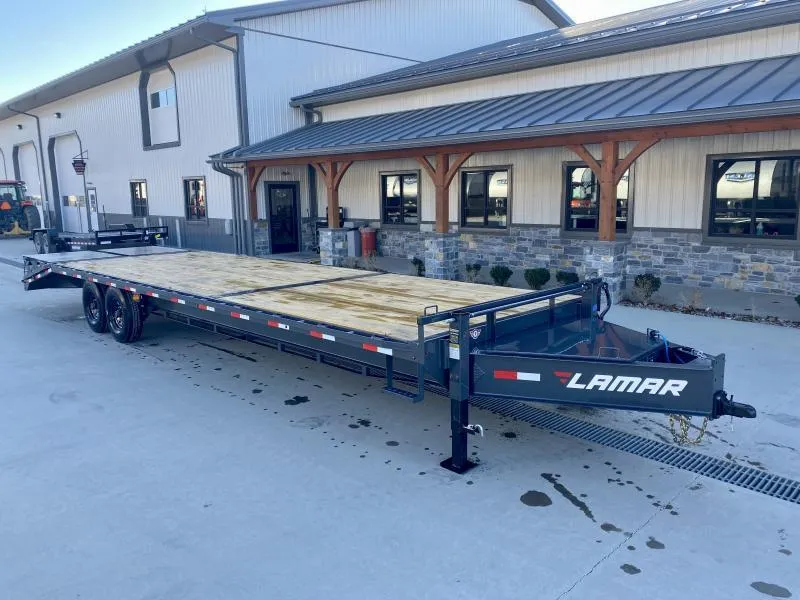 2026 Lamar Trailers 102x25' HD Beavertail Deckover Trailer 16000# GVW * DEXTER 8000# AXLES * 17.5" 16-PLY RUBBER * 3 3/8" BRAKES * 12" I-BEAM * FULL WIDTH RAMPS * OVERSIZE FRONT TOOLBOX * DUAL JACKS * CHARCOAL