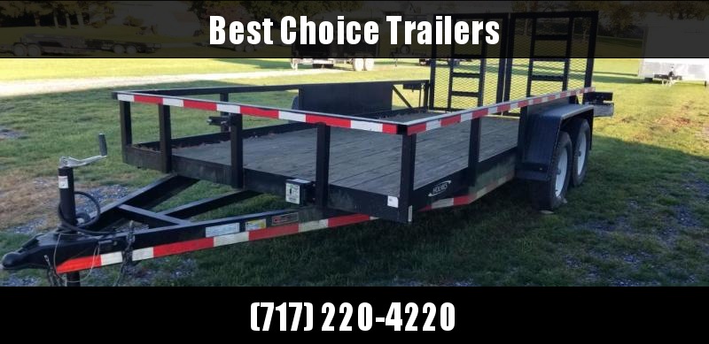 USED 2014 Holmes 7x16' Utility Landscape Trailer 7000# GVW * HD SPLIT GATE * HD FRAME * TUBE TOP USED 2014 Holmes 7x16' Utility Landscape Trailer 7000# GVW * HD SPLIT GATE * HD FRAME * TUBE TOP