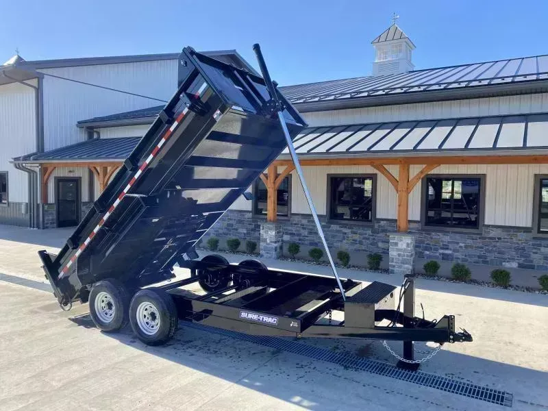 2026 Sure-Trac 7x14' Dump Trailer 14000# GVW * HYDRAULIC JACK * TELESCOPIC HOIST * TARP KIT * FRONT/REAR BULKHEAD * INTEGRATED KEYWAY * 2' SIDES * UNDERBODY TOOL TRAY * ADJUSTABLE COUPLER * COMBO GATE