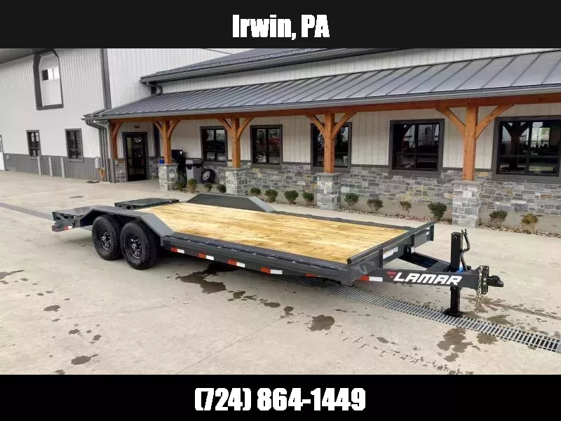 2026 Lamar 102x22' Equipment Trailer 14000# GVW * FULL WIDTH RAMPS * CHARCOAL * 102" DECK * DRIVE OVER FENDERS * CHARCOAL * D-RINGS 1761616756