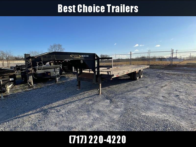 USED 2004 Kaufman 102x25' Gooseneck Deckover Flatbed Trailer 20000# GVW USED 2004 Kaufman 102x25' Gooseneck Deckover Flatbed Trailer 20000# GVW