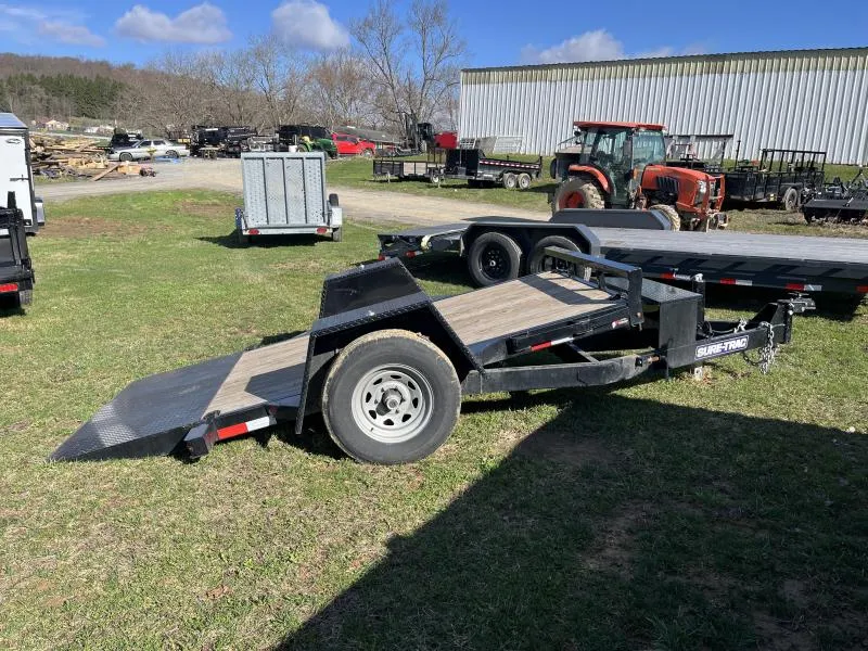 USED Sure-Trac 5x10' 6000# GVW Tilt Equipment Trailer Scissor Hauler * TORSION AXLES * TOOLBOX * ADJUSTABLE COUPLER * DROP LEG JACK