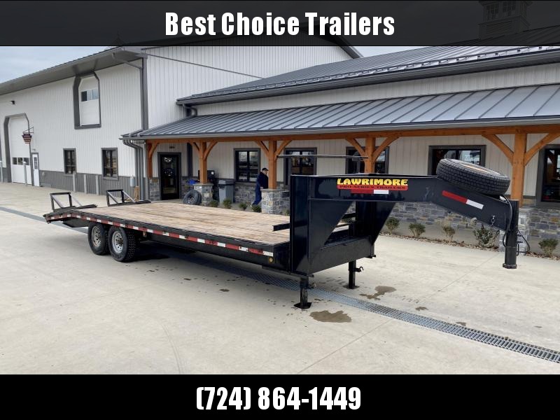 USED 2012 Larimore 102x25' Gooseneck Deckover Trailer 14000# GVW * STAND UP RAMPS * DUAL JACKS * I-BEAM * SPARE TIRE * TOOLBOX * RUBRAIL/STAKE POCKETS * POP UP TAIL USED 2012 Larimore 102x25' Gooseneck Deckover Trailer 14000# GVW * STAND UP RAMPS * DUAL JACKS * I-BEAM * SPARE TIRE * TOOLBOX * RUBRAIL/STAKE POCKETS * POP UP TAIL