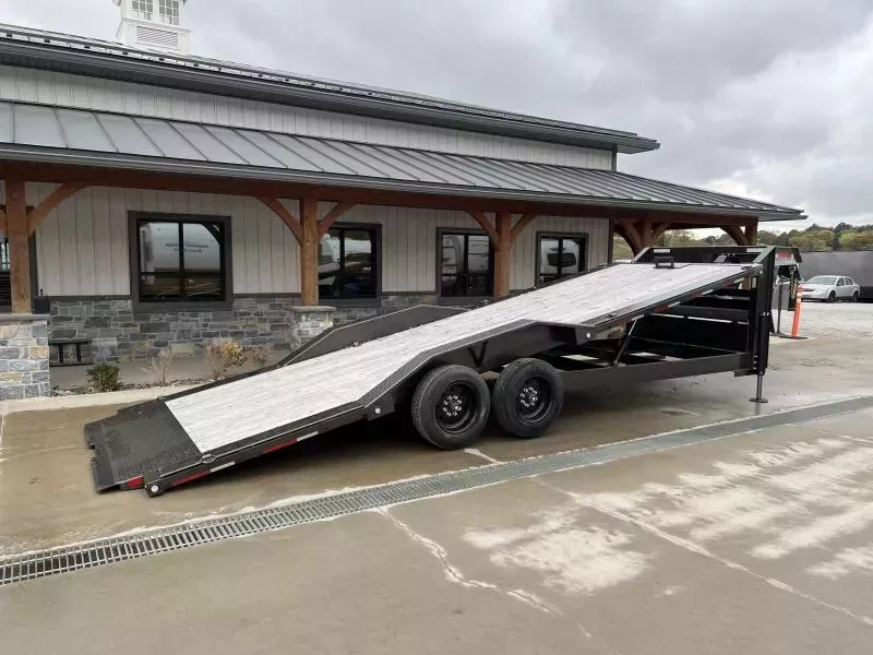 2026 MAXXD 102x24' T8X Gooseneck Power Tilt Equipment Trailer 18000# GVW * DUAL HYDRAULIC JACKS * DUAL PISTON * FULL FRAME TILT * 102" DECK/DRIVE OVER FENDERS * TORSION SUSPENSION * WIRELESS REMOTE * WINCH PLATE * 12" O.C. C/M * FRONT TOOLBOX