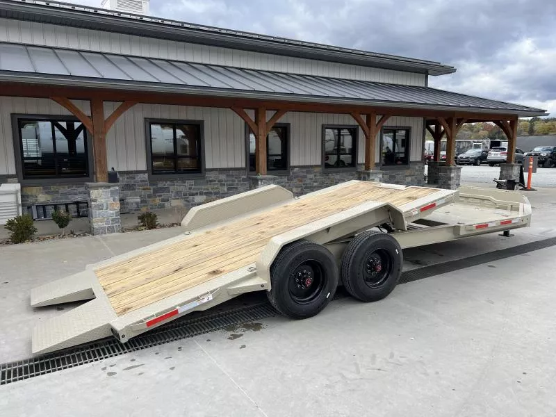 2026 RawMaxx 7x22' Gravity Tilt Equipment Trailer 20000# GVW * 10000# DEXTER AXLES * 16+6' SPLIT DECK * 8" I-BEAM FRAME * TORSION SUSPENSION * TOOLBOX * WINCH PLATE + ROLLER * HYDRAULIC CONTROL VALVE * RUBRAIL/STAKE POCKETS/D-RINGS