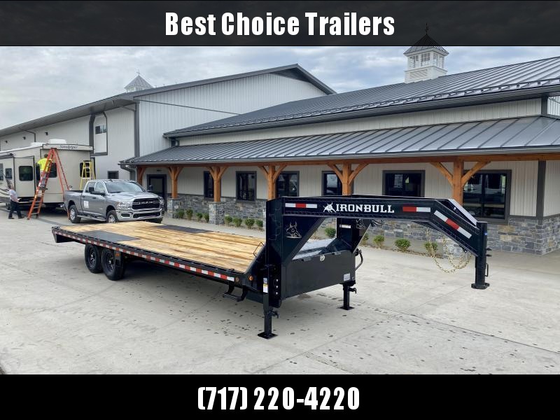 2023 Ironbull 102x25' Gooseneck Deckover 14000# GVW * SLIDE IN RAMPS/STRAIGHT DECK * 10" I-BEAM FRAME * RUBRAIL/STAKE POCKETS/PIPE SPOOLS/D-RINGS * DUAL JACKS * FULL TOOLBOX * TUBE SIDE RAIL * DEXTER'S * IRONCLAD WARRANTY 2023 Ironbull 102x25' Gooseneck Deckover 14000# GVW * SLIDE IN RAMPS/STRAIGHT DECK * 10" I-BEAM FRAME * RUBRAIL/STAKE POCKETS/PIPE SPOOLS/D-RINGS * DUAL JACKS * FULL TOOLBOX * TUBE SIDE RAIL * DEXTER'S * IRONCLAD WARRANTY