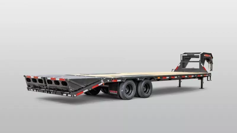 2026 MAXXD 102x30' LDX Gooseneck Flatbed Trailer 22500# GVW * ENGINEERED PIERCED I-BEAM FRAME * HDSS SUSPENSION * FULL WIDTH RAMPS * METALLIC GREY * 6IN SIDE FRAME * WINCH PLATE * I-BEAM 14" O.C. CROSSMEMBERS * DEXTER 10K'S