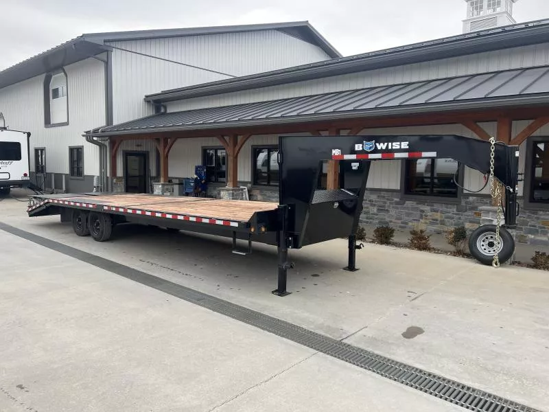 2025 BWISE 102X28 12,000 GVW  * FULL WIDTH RAMPS * DUAL JACKS * TOOLBOX * STAKE POCKETS & RUBRAIL *