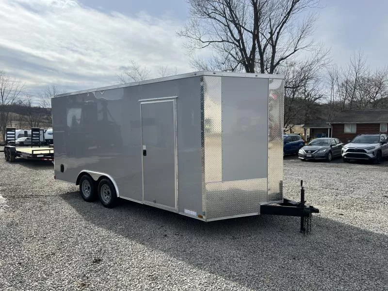 2026 Xtreme Cargo 8.5x20' Enclosed Car Hauler Trailer 7000# GVW * 7' HEIGHT UTV PKG * SILVER EXTERIOR * .080 POLYCOR SEMI-SCREWLESS * RV DOOR * PLYWOOD WALLS AND FLOOR * TUBE STUDS * D-RINGS * 6" TUBE FRAME
