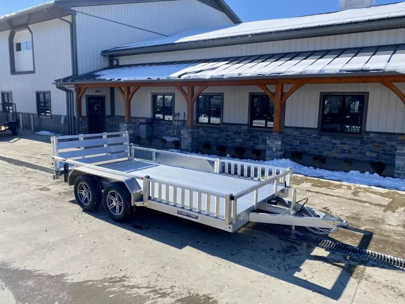 2026 Sure Trac 7x16' Aluminum ATV Utility Landscape Trailer 7000# GVW * EXTRUDED ALUMINUM FLOOR * ATV RAMPS * ALUMINUM WHEELS * RAMP GATE * SIDE LOAD RAMPS