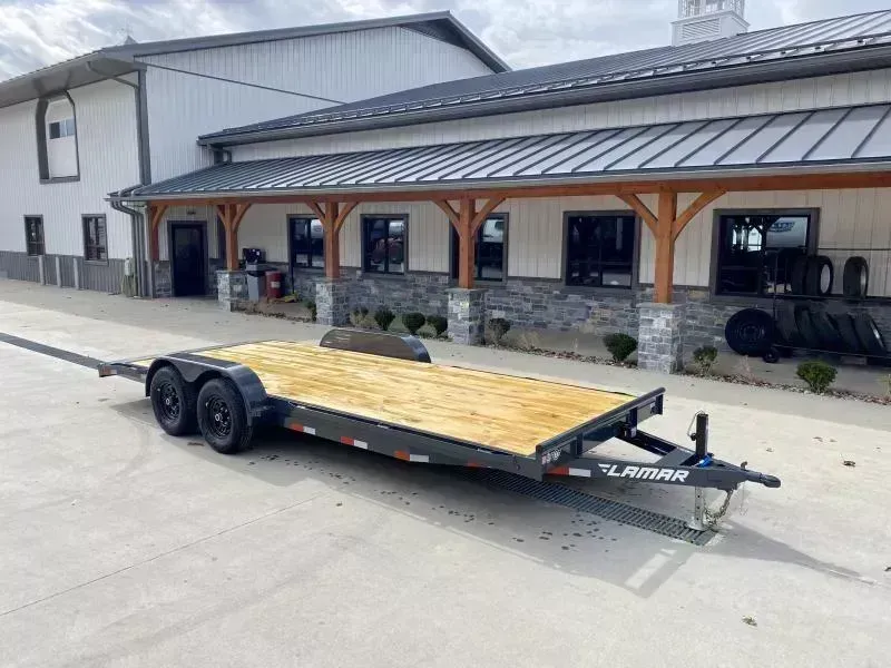 2026 Lamar 7x20' Car Hauler Trailer 9990# GVW * CHARCOAL POWDERCOATING * 7K DROP LEG JACK * CHANNEL C/M * CAST COUPLER * RUBRAIL * SEALED HARNESS