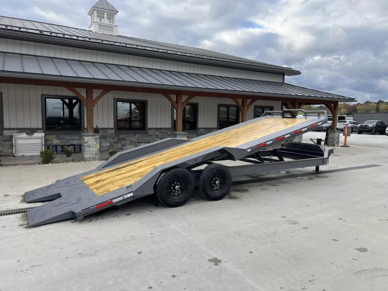 2026 RawMaxx 102x24' Power Tilt Equipment Trailer 14000# GVW * 102" DECK/DRIVE OVERS * FULL DECK TILT * I-BEAM FRAME * TORSION SUSPENSION * WINCH PLATE + ROLLER * DEXTER AXLES * RUBRAIL/STAKE POCKETS/D-RINGS/SPOOLS * DUAL PISTON * SOLAR PANEL * WIRELESS