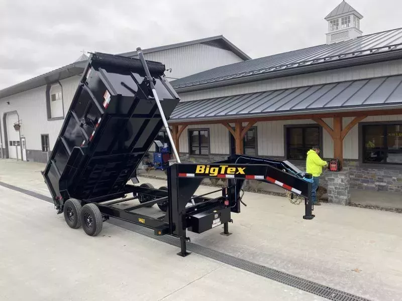 2026 Big Tex Trailers 14GT 7x16' HD Gooseneck Dump Trailer 15900# GVW * 4' HIGH SIDES * TELESCOPIC HOIST * OVERSIZE 11-TON 144" STROKE TELESCOPIC HOIST * 8" I-BEAM/13# FRAME * UNDERMOUNT RAMPS * COMBO GATE