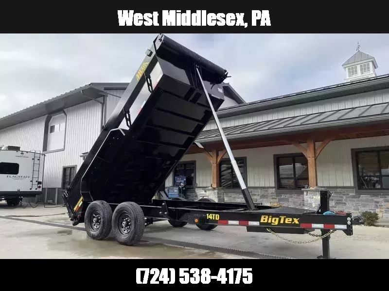 2026 Big Tex Trailers 14TD 7x14' HD Low Profile Telescopic Dump Trailer 15400# GVW * HYDRAULIC JACK * 14-PLY TIRES * SWINGARM TARP * SOLAR CHARGER * 7GA FLOOR * MEGA RAIL * 5-STAGE 12-TON TELESCOPIC HOIST * 8" I-BEAM FRAME * COMBO GATE * REAR STAB JACKS 1764905737