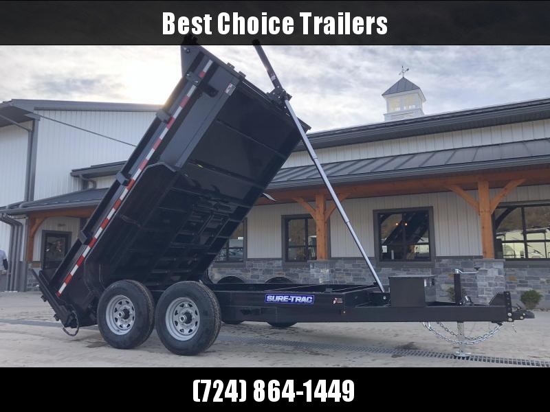 2022 Sure-Trac 7x12' Dump Trailer 14000# GVW * TELESCOPIC HOIST * FRONT/REAR BULKHEAD * INTEGRATED KEYWAY * 2' SIDES * UNDERBODY TOOL TRAY * ADJUSTABLE COUPLER * 110V CHARGER * UNDERMOUNT RAMPS * COMBO GATE * 12K DROP LEG JACK * SPARE MOUNT * CLEARANCE 2022 Sure-Trac 7x12' Dump Trailer 14000# GVW * TELESCOPIC HOIST * FRONT/REAR BULKHEAD * INTEGRATED KEYWAY * 2' SIDES * UNDERBODY TOOL TRAY * ADJUSTABLE COUPLER * 110V CHARGER * UNDERMOUNT RAMPS * COMBO GATE * 12K DROP LEG JACK * SPARE MOUNT * CLEARANCE