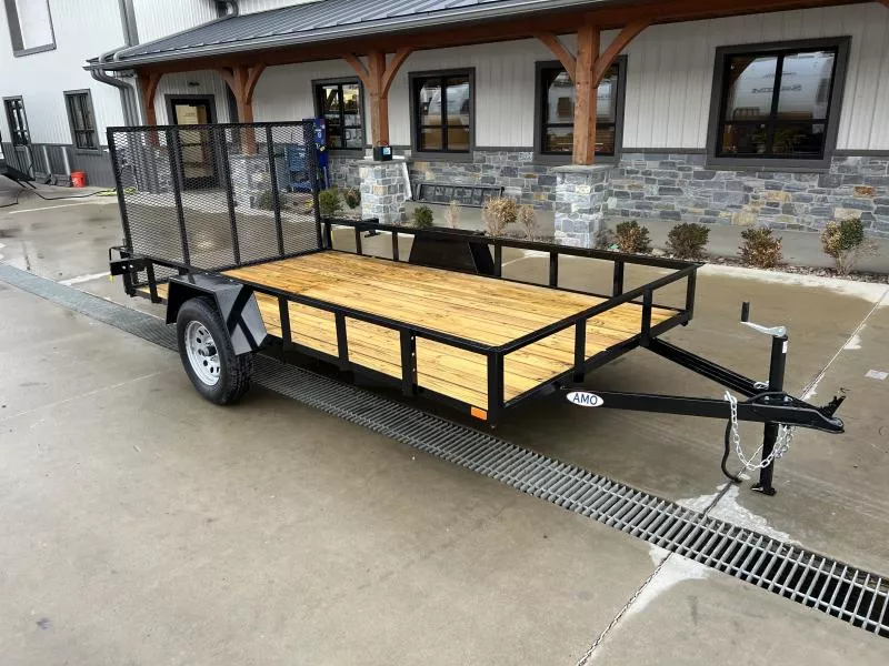 2026 AMO 6.5x12' Angle Iron Utility Landscape Trailer w/ Gate 2990# GVW * A-FRAME TONGUE * 4' GATE * TREATED WOOD FLOOR * A-FRAME JACK * 15" RADIAL TIRES * SPRING ASSITED GATE * FOLD IN GATE * TUBE GATE CROSSMEMBERS
