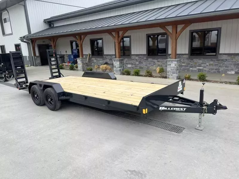 2026 Hillcrest Trailers 7x20 Equipment Trailer 9990# GVW * 6000# AXLES * STAND UP RAMPS * D-RINGS/STAKE POCKETS * ADJUSTABLE COUPLER * DROP LEG JACK * CHARCOAL POWDER COAT