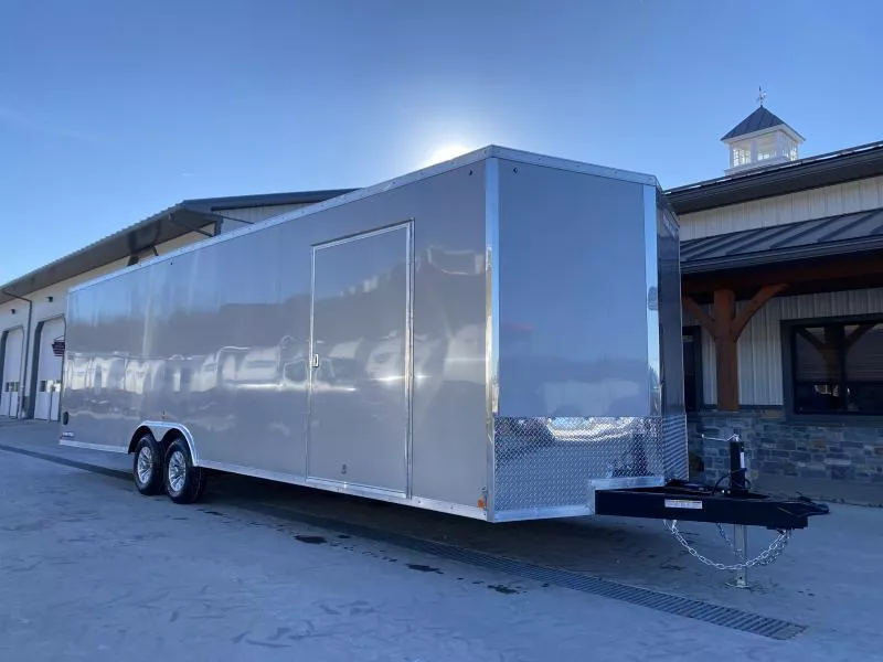2025 Sure-Trac 8.5x28' Enclosed Car Trailer 9900# GVW * 7' HEIGHT UTV * SILVER * 7K DROP LEG JACK * SCREWLESS EXTERIOR