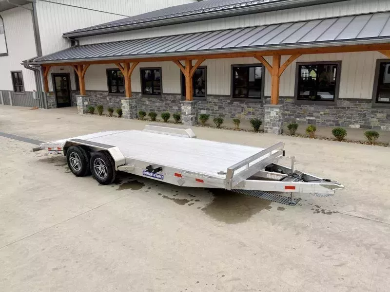 2026 Sure-Trac 7x18' All Aluminum Car Hauler 7000# GVW * EXTRUED ALUMINUM FLOOR * REAR SLIDE OUT RAMPS * REMOVABLE FENDERS * SEALED WIRING HARNESS * STAKE POCKETS/RUBRAIL * 4' EXTRUDED DOVETAIL * ALUMINUM WHEELS * SPARE TIRE MOUNT