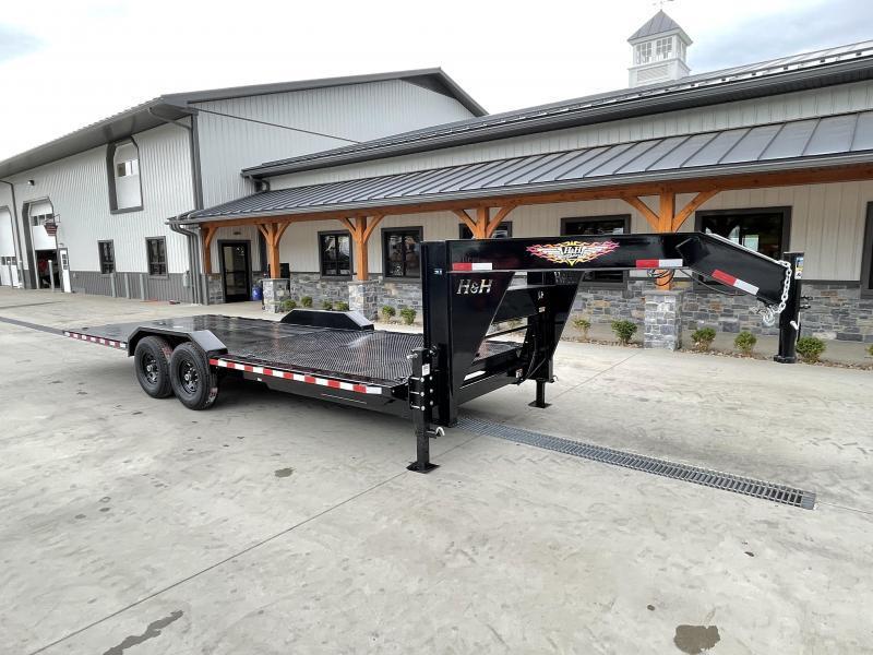 2021 H&amp;H 102x22� Gooseneck Power Tilt Equipment Trailer