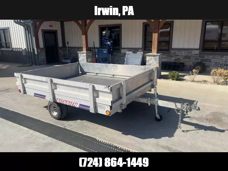 USED Triton Trailers 78"x8.5' Aluminum Utility Trailer 1880# GVW * SLIDE IN RAMP * REMOVABLE SIDES * IDEAL 2-PLACE ATV HAULER * TORSION SUSPENSION * SWIVEL JACK 1757608394