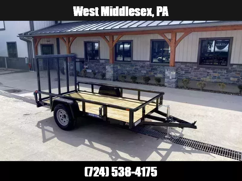 2026 Sure-Trac 5x8' Tube Top Utility Landscape Trailer 2990# GVW * 2" TUBE TOP RAIL * 2X2" TUBE GATE C/M + SPRING ASSIST + FOLD FLAT * TOOLESS GATE REMOVAL * SPARE MOUNT * PROTECTED WIRING * SET BACK JACK * STAKE POCKETS * BULLET LED' 1756518082