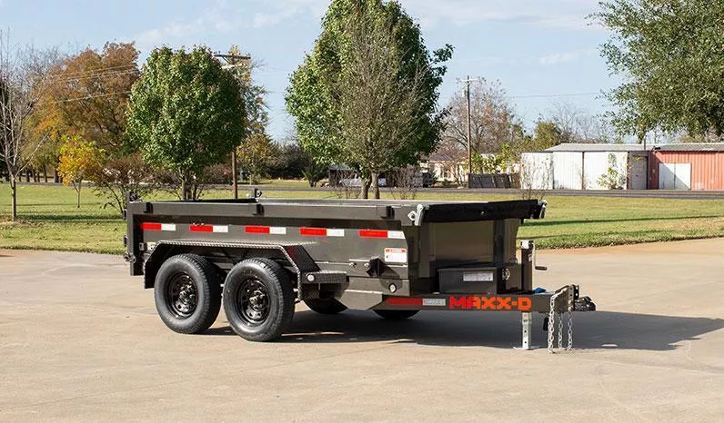 2026 MAXXD 5x10' D6X Dump Trailer 9990# GVW * DEXTER AXLE * SCISSOR HOIST * 10GA WALLS/FLOOR * WIRELESS REMOTE * DROP LEG JACK * ADJUSTABLE COUPLER * 110V CHARGER * COMBINATION GATE * WET BLACK + PRIMER * HD TOP RAIL * DELUXE TARP * SLIPPER SUSPENSION
