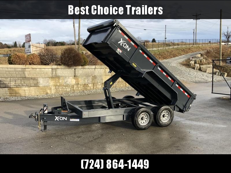 2019 X-on 7x14' Dump Trailer 16000# GVW * 8000# AXLE UPGRADE * 14-PLY RUBBER * 7 GA FLOOR * TARP KIT * SCISSOR * 3 WAY GATE * 8" I-BEAM TONGUE & FRAME UPGRADE * CLEARANCE 2019 X-on 7x14' Dump Trailer 16000# GVW * 8000# AXLE UPGRADE * 14-PLY RUBBER * 7 GA FLOOR * TARP KIT * SCISSOR * 3 WAY GATE * 8" I-BEAM TONGUE & FRAME UPGRADE * CLEARANCE