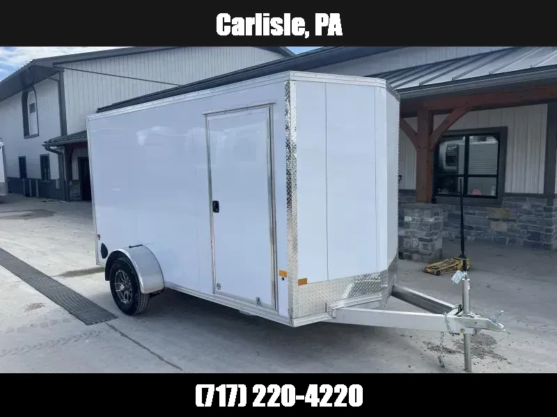 2026 EZ Hauler 6x12' Aluminum Enclosed Cargo Trailer 2990# GVW * CHARCOAL .080 POLYCOR EXTERIOR * ALUMINUM WHEELS * SCREWLESS * ONE PC ROOF * DEXTER AXLES * RV DOOR * RAMP DOOR 1776111014