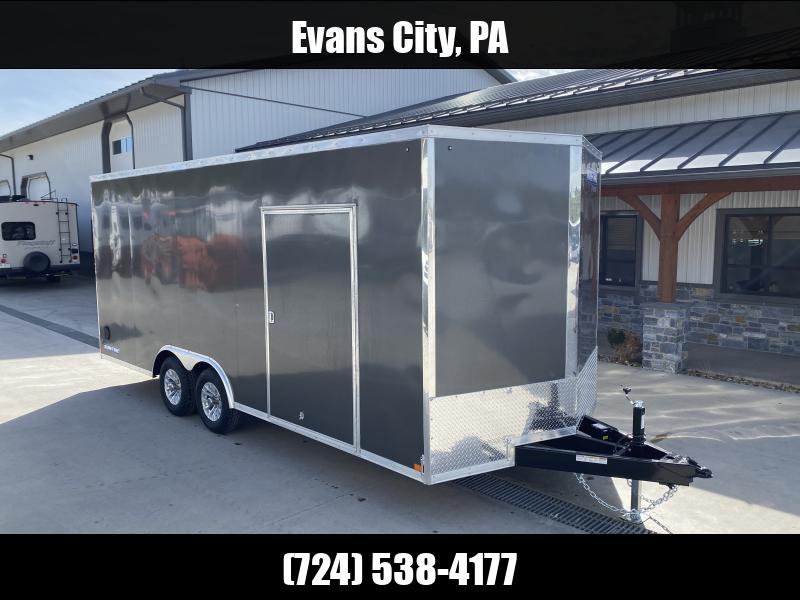 2025 Sure-Trac 8.5x20' Pro Series Enclosed Car Hauler Trailer 7000# GVW * CHARCOAL EXTERIOR * V-NOSE * TORSION AXLES * .030 SCREWLESS EXTERIOR * ALUMINUM WHEELS * 1 PC ROOF * 6" FRAME * 16" O.C. C/M * TUBE STUDS * TRIPLE TUBE TONGUE 1750183927