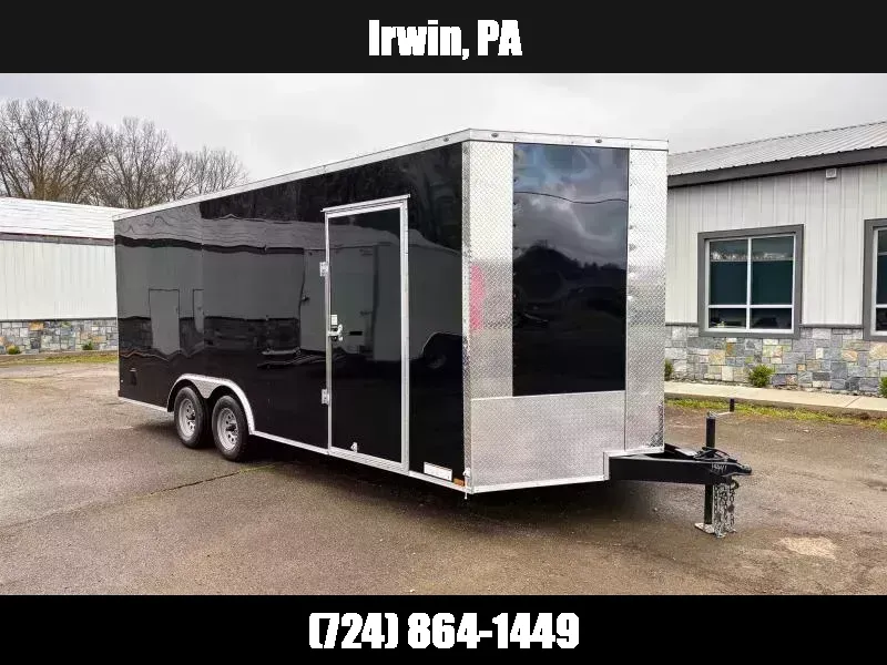 2026 Xtreme Cargo 8.5x18' Enclosed Car Hauler Trailer 7000# GVW * 7' HEIGHT UTV PKG * BLACK EXTERIOR * .080 POLYCOR SEMI-SCREWLESS * RV DOOR * PLYWOOD WALLS AND FLOOR * TUBE STUDS * D-RINGS * 6" TUBE FRAME 1775338045