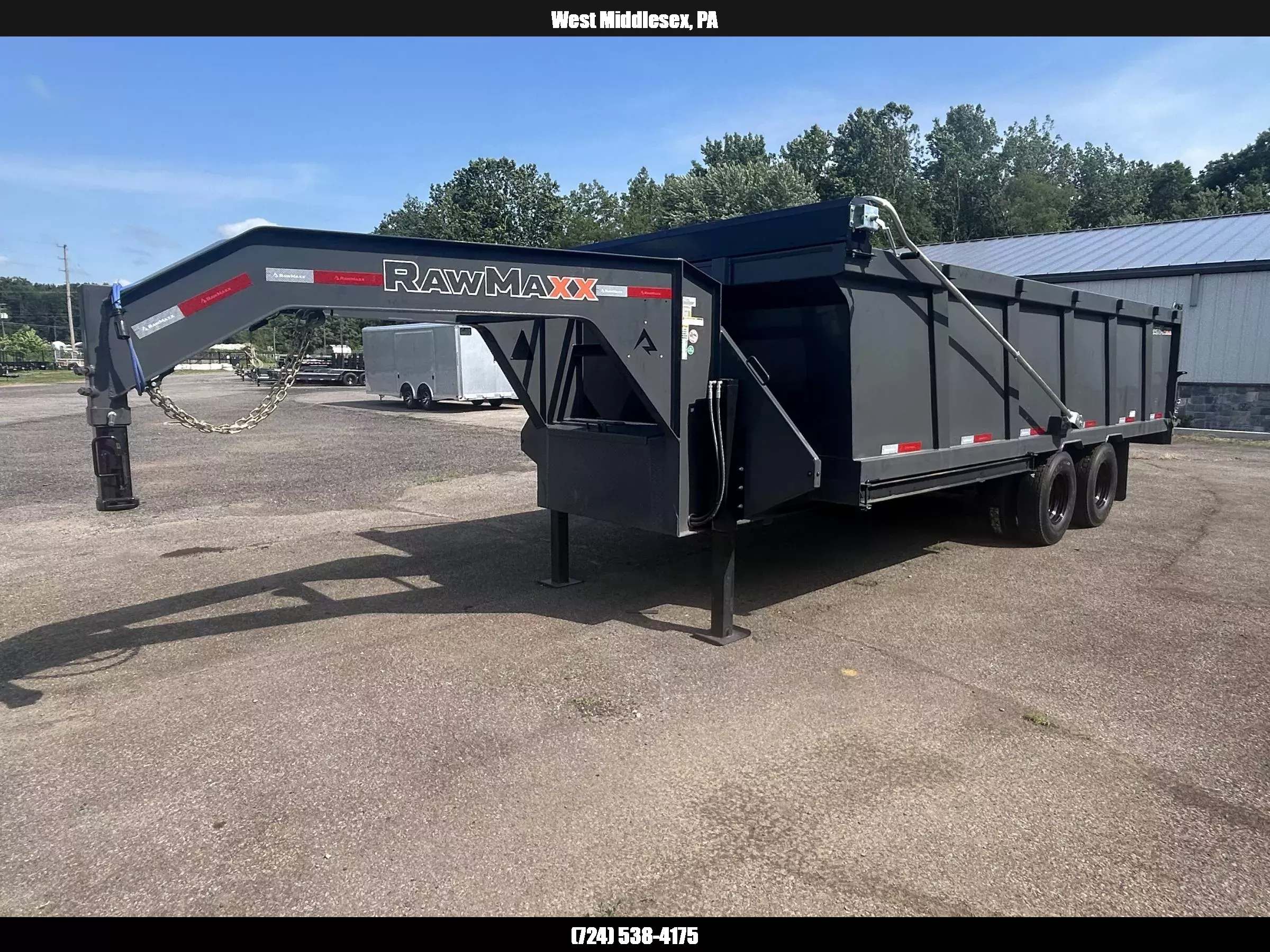 2025 RawMaxx 8x20' Gooseneck Deckover Dump Trailer 20000# GVW
