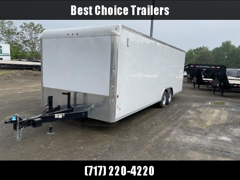 USED 2019 Car Mate 8.5x24' Enclosed Car Hauler Trailer 9990# GVW * SCREWLESS * 48" SIDE DOOR * DEXTER TORSION * EXTNEDED TONGUE * ADJUSTABLE COUPLER * DROP LEG JACK * E-TRACK * PLYWOOD WALLS & FLOOR USED 2019 Car Mate 8.5x24' Enclosed Car Hauler Trailer 9990# GVW * SCREWLESS * 48" SIDE DOOR * DEXTER TORSION * EXTNEDED TONGUE * ADJUSTABLE COUPLER * DROP LEG JACK * E-TRACK * PLYWOOD WALLS & FLOOR