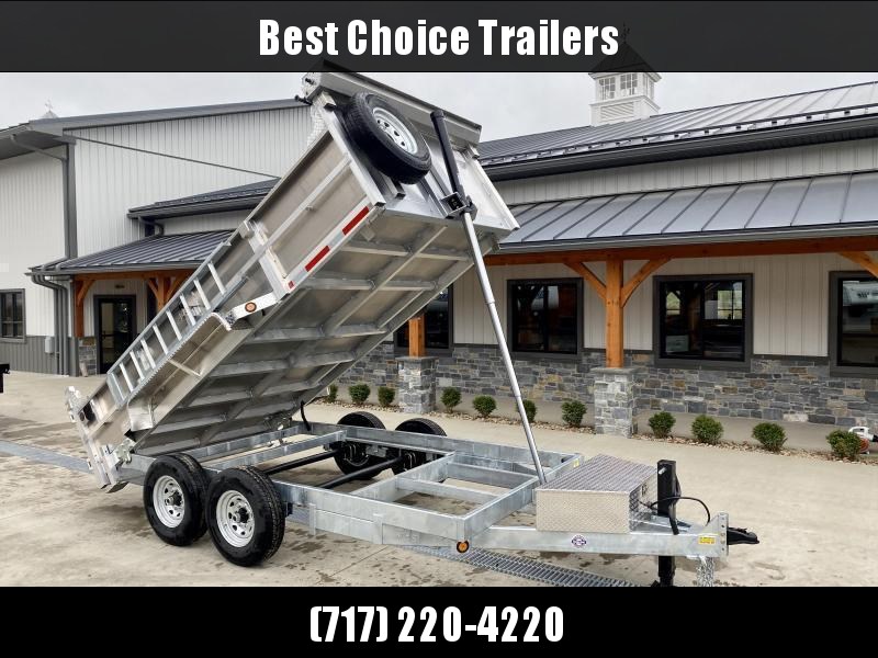 2022 QSA 7x14' Aluminum Dump Trailer 14000# GVW * RAMPS * 2' SIDES * DUAL RAM HOIST * OVERSIZE TOOLBOX * 12K DROP LEG JACK * FRONT/REAR BULKHEAD * ALUMINUM WHEELS * CLEARANCE 2022 QSA 7x14' Aluminum Dump Trailer 14000# GVW * RAMPS * 2' SIDES * DUAL RAM HOIST * OVERSIZE TOOLBOX * 12K DROP LEG JACK * FRONT/REAR BULKHEAD * ALUMINUM WHEELS * CLEARANCE