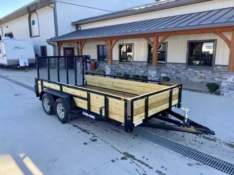 2026 Sure-Trac 7x14' High Side Utility Landscape Trailer 7000# GVW * 24" 3-BOARD HIGH SIDE * 2" TUBE TOP RAIL * 2X2" TUBE GATE C/M + SPRING ASSIST + FOLD FLAT * TOOLESS GATE REMOVAL * SPARE MOUNT * PROTECTED WIRING * SET BACK JACK * TRIPLE TUBE TONGUE
