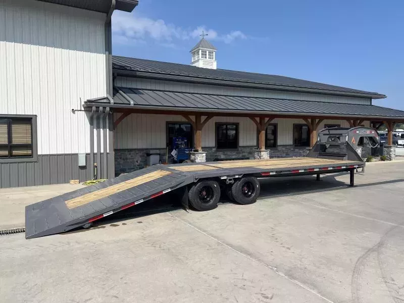 2026 RawMaxx 102x30' Gooseneck Hydraulic Dovetail Trailer 20000# GVW * 11' DOVETAIL * 10000# DEXTER AXLES * DUAL HYDRAULIC JACKS * PIERCED I-BEAM FRAME * RUBRAIL/STAKE POCKETS/CHAIN SPOOLS/D-RINGS * WINCH PLATE