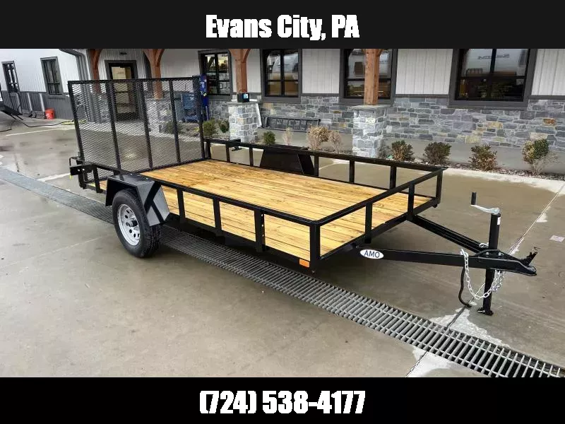 2026 AMO 6.5x12' Angle Iron Utility Landscape Trailer w/ Gate 2990# GVW * A-FRAME TONGUE * 4' GATE * TREATED WOOD FLOOR * A-FRAME JACK * 15" RADIAL TIRES * SPRING ASSITED GATE * FOLD IN GATE * TUBE GATE CROSSMEMBERS 1761924902