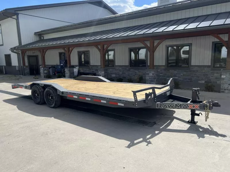 2026 RawMaxx 102x22' Buggy Car Hauler Trailer 14000# GVW * 102" DECK W/ DRIVE OVER FENDERS * TOOLBOX * DEXTER AXLES * RUBRAIL/CHAIN SPOOLS/STAKE POCKETS/D-RINGS