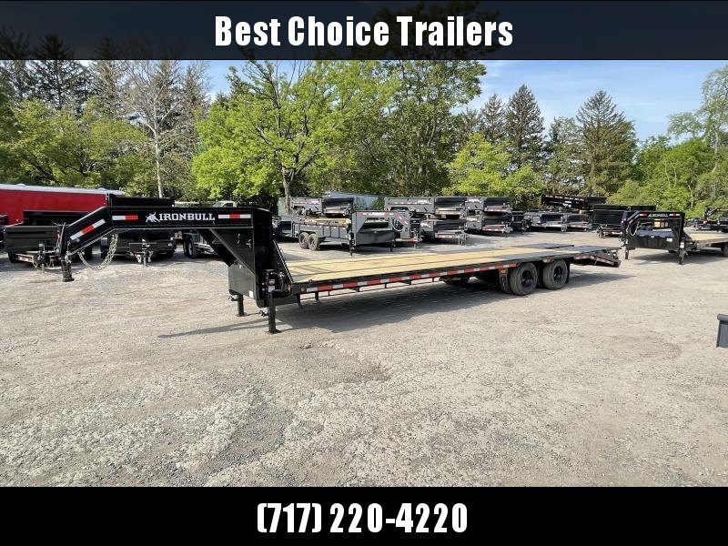 2022 Ironbull 102x40' Gooseneck Beavertail Deckover Trailer 24000# GVW * DEXTER 12K AXLES * EOH DISC BRAKES * HDSS SUSPENSION * FULL WIDTH RAMPS * RATCHET TRACK * 14-PLY RUBBER * PIERCED FRAME * SPARE TIRE * UNDER FRAME BRIDGE * TORQUE TUBE * RUBRAIL/STAK 2022 Ironbull 102x40' Gooseneck Beavertail Deckover Trailer 24000# GVW * DEXTER 12K AXLES * EOH DISC BRAKES * HDSS SUSPENSION * FULL WIDTH RAMPS * RATCHET TRACK * 14-PLY RUBBER * PIERCED FRAME * SPARE TIRE * UNDER FRAME BRIDGE * TORQUE TUBE * RUBRAIL/STAK