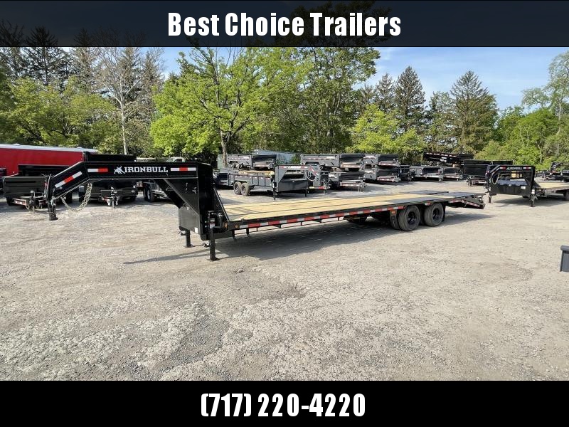 2022 Ironbull 102x40' Gooseneck Beavertail Deckover Trailer 24000# GVW * DEXTER 12K AXLES * EOH DISC BRAKES * HDSS SUSPENSION * FULL WIDTH RAMPS * RATCHET TRACK * 14-PLY RUBBER * PIERCED FRAME * SPARE TIRE * UNDER FRAME BRIDGE * TORQUE TUBE * RUBRAIL/STAK 2022 Ironbull 102x40' Gooseneck Beavertail Deckover Trailer 24000# GVW * DEXTER 12K AXLES * EOH DISC BRAKES * HDSS SUSPENSION * FULL WIDTH RAMPS * RATCHET TRACK * 14-PLY RUBBER * PIERCED FRAME * SPARE TIRE * UNDER FRAME BRIDGE * TORQUE TUBE * RUBRAIL/STAK