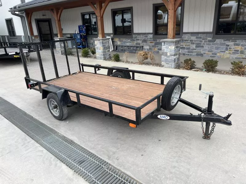 USED AMO 5x10' Angle Iron Utility Landscape Trailer 2200# GVW * GATE * A-FRAME TONGUE * A-FRAME JACK * 2" BALL