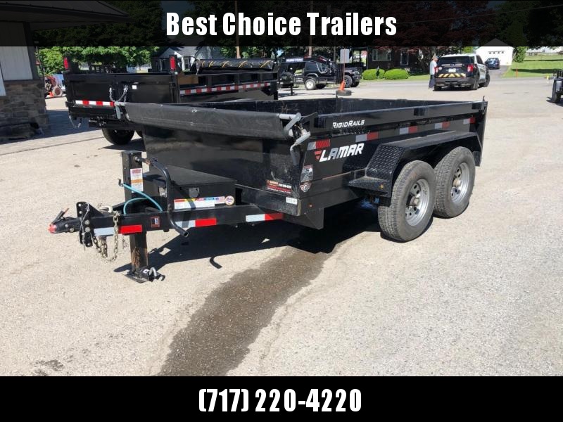 USED 2018 Lamar 77x10' Low Profile Dump Trailer 9990# GVW * DELUXE TARP * 12K JACK * 110V CHARGER * ADJUSTABLE COUPLER USED 2018 Lamar 77x10' Low Profile Dump Trailer 9990# GVW * DELUXE TARP * 12K JACK * 110V CHARGER * ADJUSTABLE COUPLER