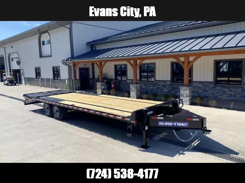 2025 Sure-Trac 102x25' HD Beavertail Deckover Trailer 17600# GVW * 8000# AXLES * 17.5" 16-PLY TIRES * 3 3/8" BRAKES * FULL WIDTH RAMPS * 12" I-BEAM * PIERCED FRAME * RUBRAIL/STAKE POCKETS/PIPE SPOOLS/10 D-RINGS 1750183944
