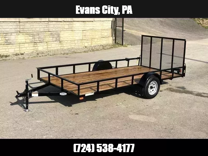 2026 AMO 6.5x14' Angle Iron Utility Landscape Trailer w/ Gate 2990# GVW * A-FRAME TONGUE * 4' GATE * TREATED WOOD FLOOR * A-FRAME JACK * 15" RADIAL TIRES * SPRING ASSITED GATE * FOLD IN GATE * TUBE GATE CROSSMEMBERS 1753455133