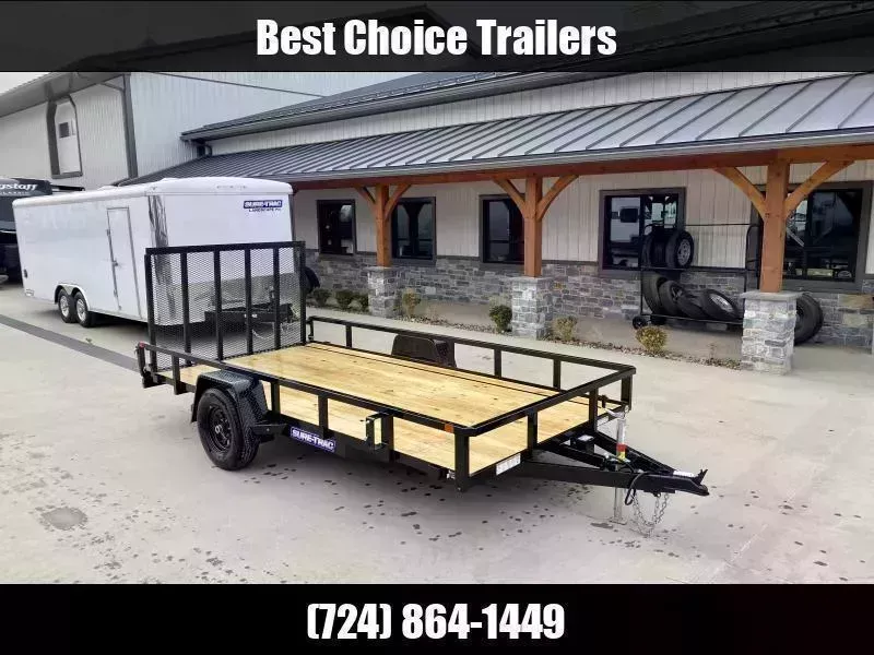 2026 Sure-Trac 7x12' Tube Top Utility Landscape Trailer 5000# GVW * 5200# AXLES * ELECTRIC BRAKES * 2" TUBE TOP RAIL * 2X2" TUBE GATE C/M+SPRING ASSIST+FOLD FLAT * TOOLESS GATE REMOVAL * SPARE MT * PROTECTED WIRING * SET BACK JACK * TRIPLE TONGUE