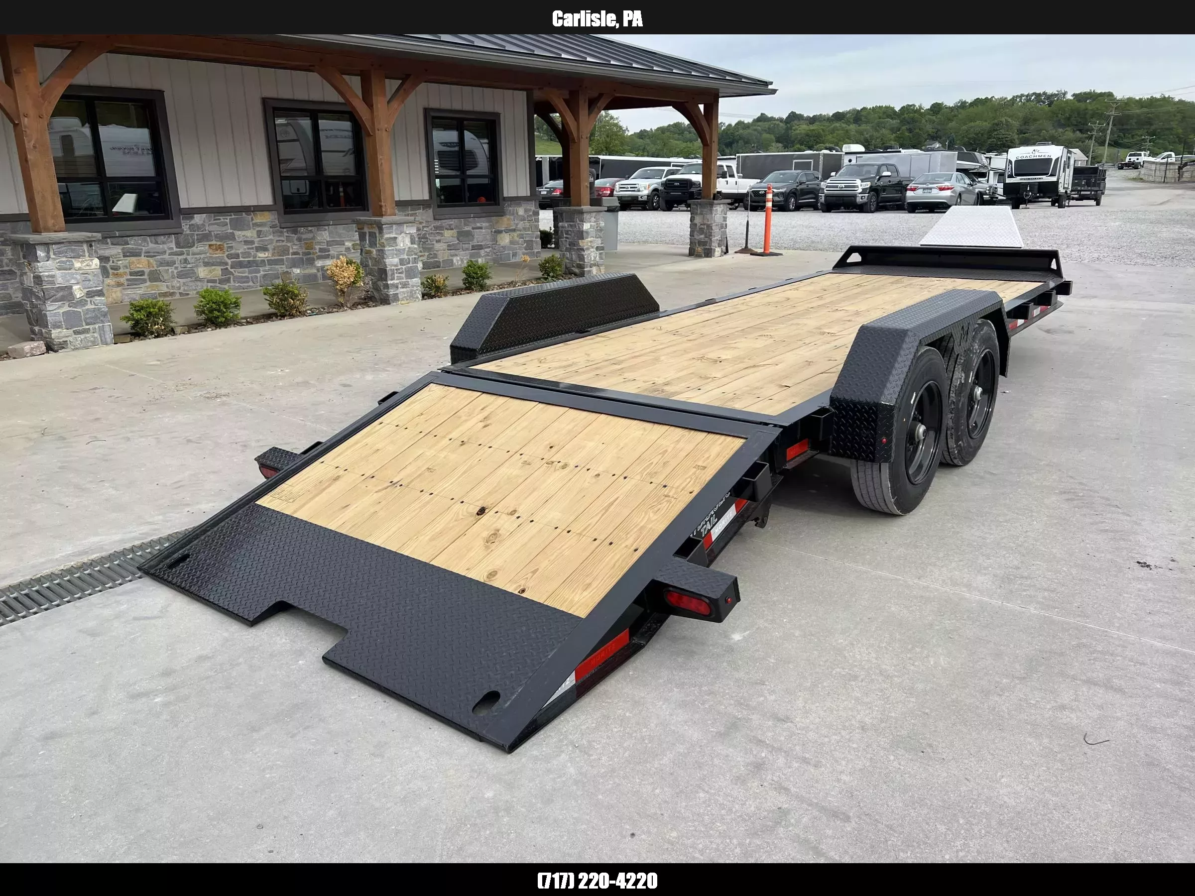 2025 Moritz 7x22' Power Tilt Hydraulic Tail Equipment Trailer