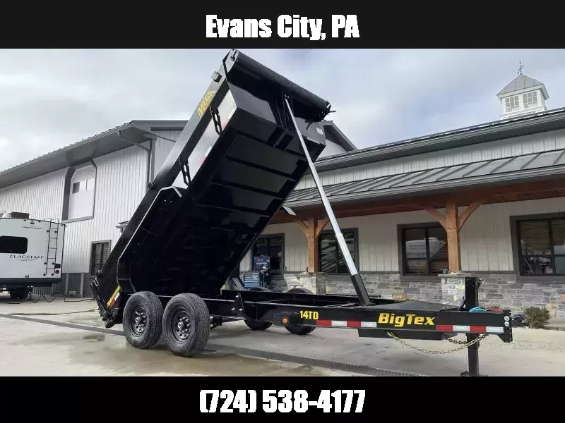 2026 Big Tex Trailers 14TD 7x14' HD Low Profile Telescopic Dump Trailer 15400# GVW * HYDRAULIC JACK * 14-PLY TIRES * SWINGARM TARP * SOLAR CHARGER * 7GA FLOOR * MEGA RAIL * 5-STAGE 12-TON TELESCOPIC HOIST * 8" I-BEAM FRAME * COMBO GATE * REAR STAB JACKS 1761154386